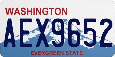 WA license plate AEX9652