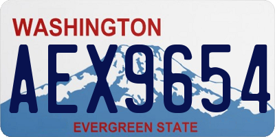 WA license plate AEX9654