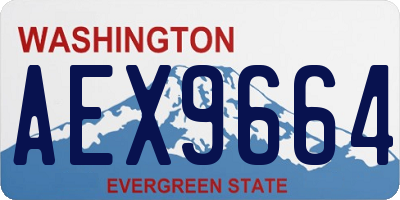 WA license plate AEX9664