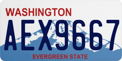 WA license plate AEX9667