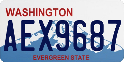 WA license plate AEX9687