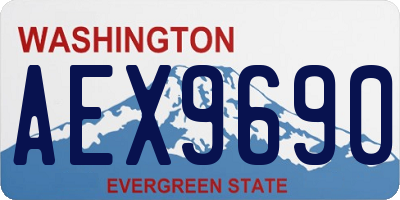 WA license plate AEX9690