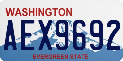 WA license plate AEX9692