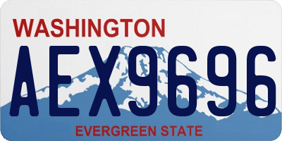 WA license plate AEX9696