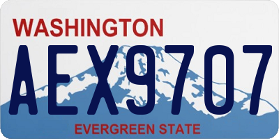 WA license plate AEX9707