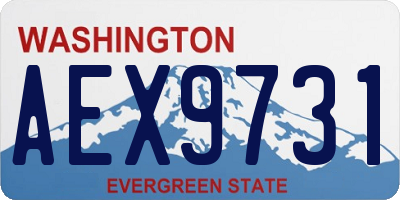 WA license plate AEX9731