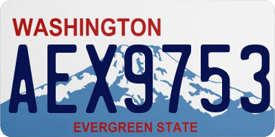 WA license plate AEX9753
