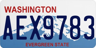 WA license plate AEX9783
