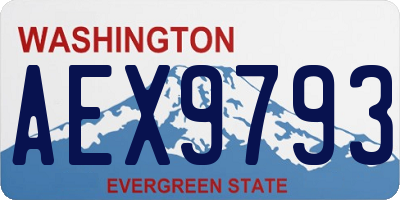 WA license plate AEX9793