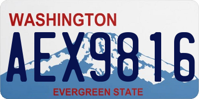 WA license plate AEX9816