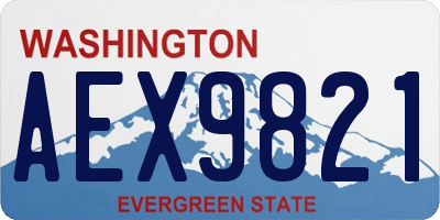 WA license plate AEX9821