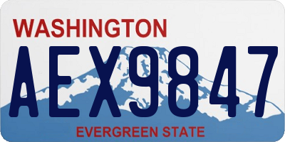 WA license plate AEX9847