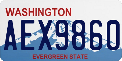 WA license plate AEX9860