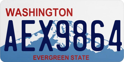 WA license plate AEX9864
