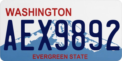 WA license plate AEX9892