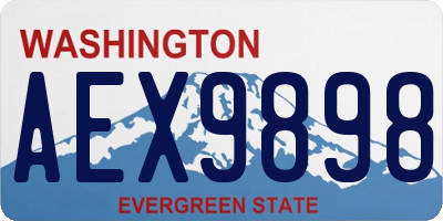 WA license plate AEX9898