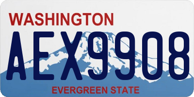 WA license plate AEX9908