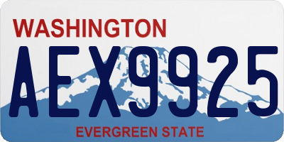 WA license plate AEX9925