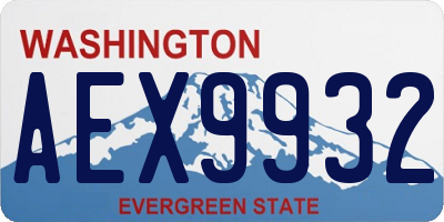 WA license plate AEX9932