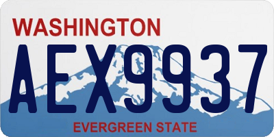 WA license plate AEX9937