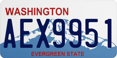 WA license plate AEX9951