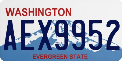 WA license plate AEX9952