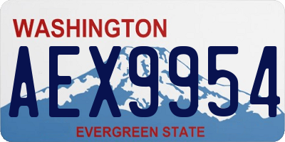 WA license plate AEX9954