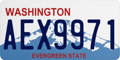 WA license plate AEX9971