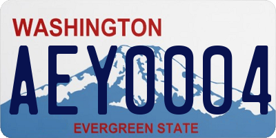 WA license plate AEY0004