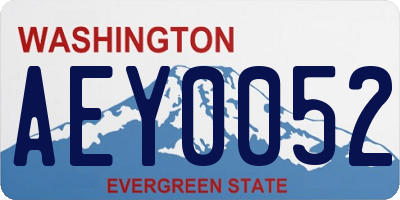 WA license plate AEY0052