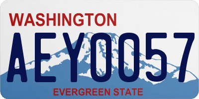 WA license plate AEY0057