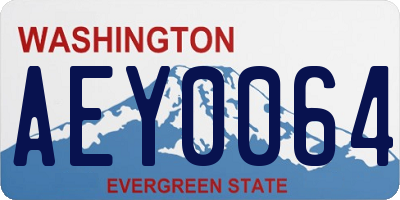 WA license plate AEY0064