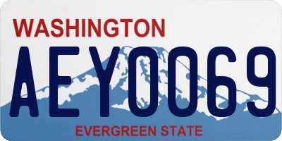 WA license plate AEY0069