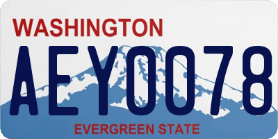 WA license plate AEY0078