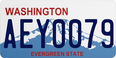 WA license plate AEY0079