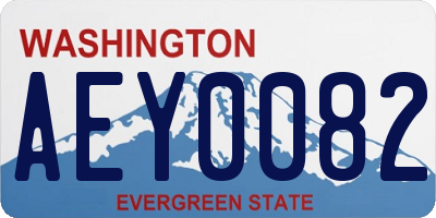 WA license plate AEY0082