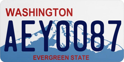 WA license plate AEY0087