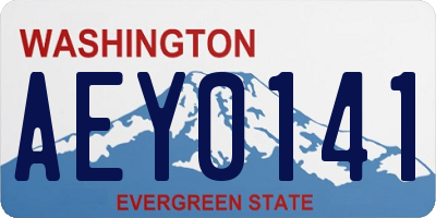 WA license plate AEY0141