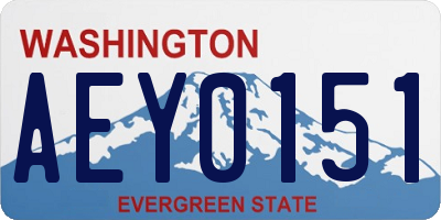 WA license plate AEY0151