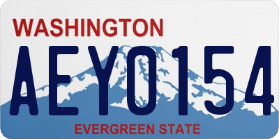 WA license plate AEY0154