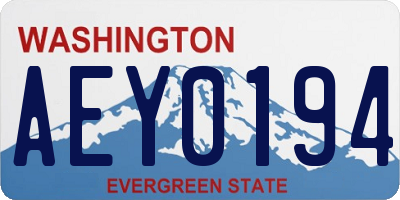 WA license plate AEY0194