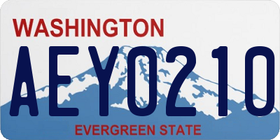 WA license plate AEY0210
