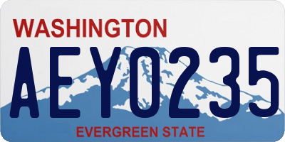 WA license plate AEY0235