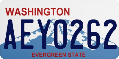 WA license plate AEY0262