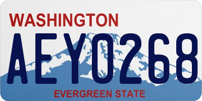 WA license plate AEY0268