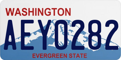 WA license plate AEY0282