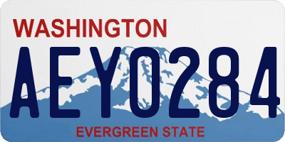 WA license plate AEY0284