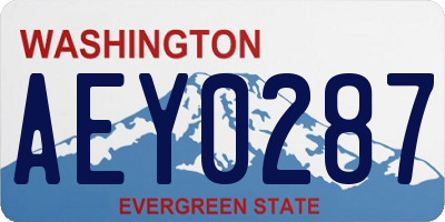 WA license plate AEY0287