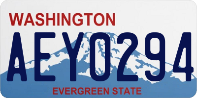WA license plate AEY0294