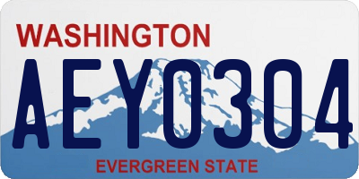 WA license plate AEY0304